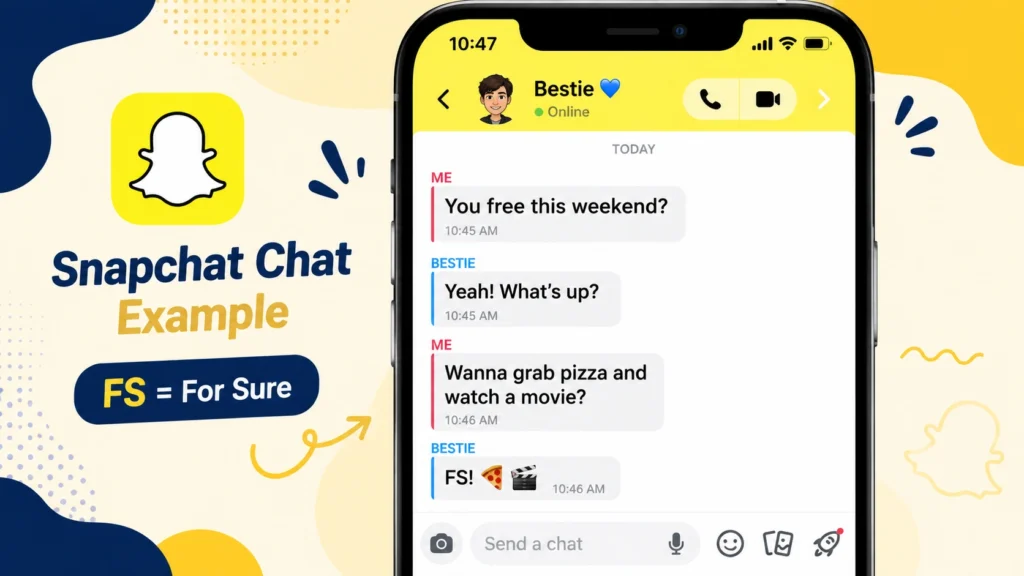 FS meaning on Snapchat with conversation example