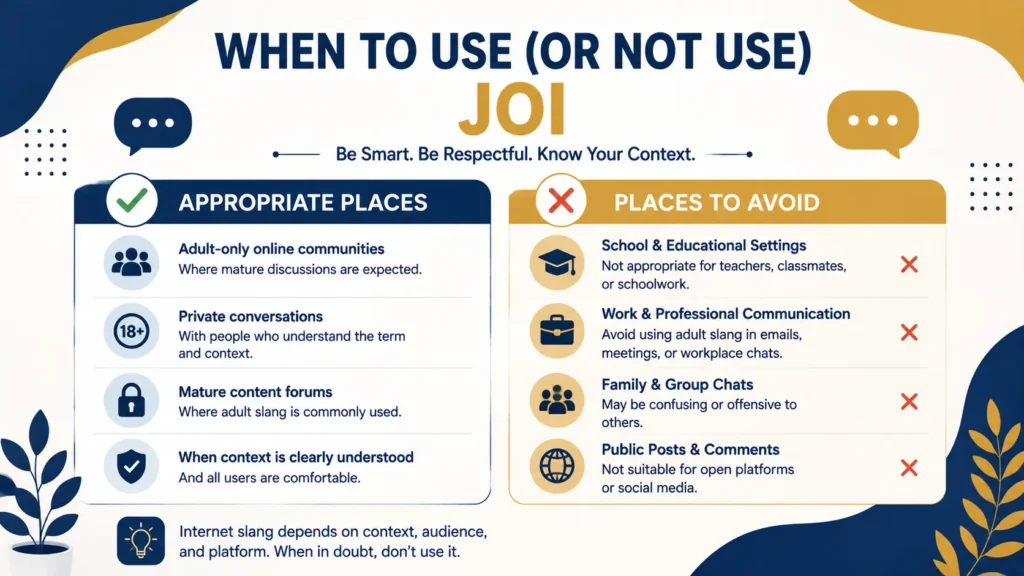 When not to use JOI slang